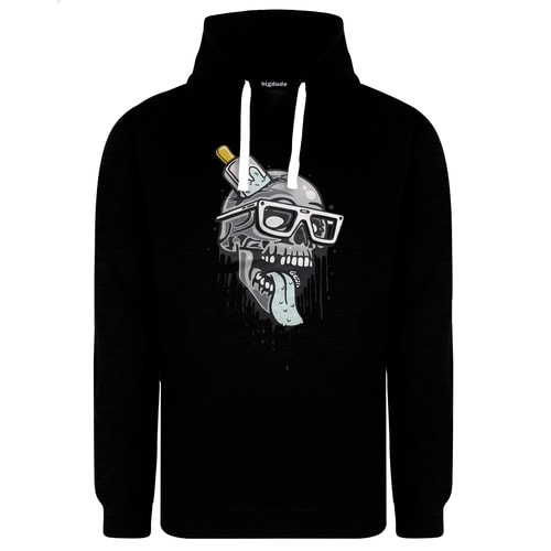 Bigdude Comic Skull Print Hoody Black Tall